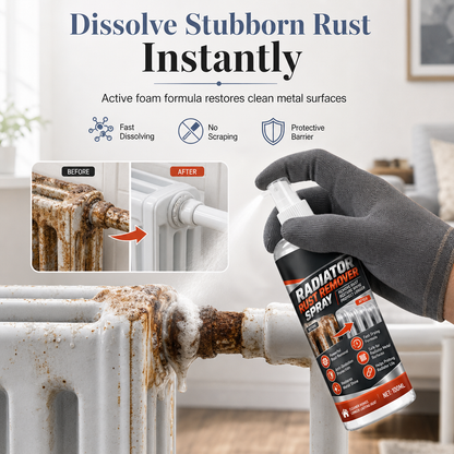 🔥 50% RABATT NU! 🔧 Rostborttagningsspray för radiatorer – löser upp envis rost, djupverkande skum & skonsam mot metall – perfekt för värmeelement och stålytor i hemmet ✨