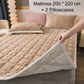 🛏️ 50% RABATT NU! Jacquard Comfort Warm Mattress & Pillowcases – överlägsen värmeteknik, 3D-quiltning & halksäker design – perfekt för kalla vinternätter ✨