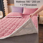 🛏️ 50% RABATT NU! Jacquard Comfort Warm Mattress & Pillowcases – överlägsen värmeteknik, 3D-quiltning & halksäker design – perfekt för kalla vinternätter ✨