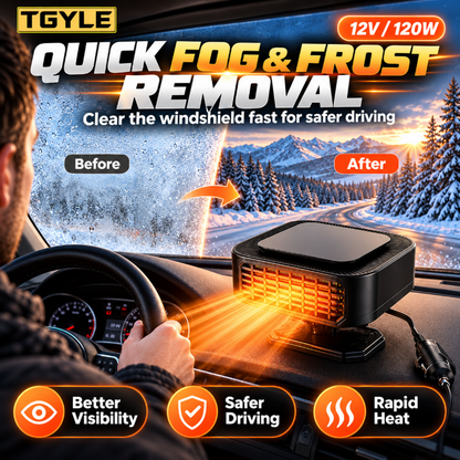 🚗 50% RABATT NU! ❄️ Bärbar bilvärmare och avfrostare med 360° roterande bas – snabb avfrostning, två lägen & kompakt design – perfekt för kalla vintermorgnar ✨