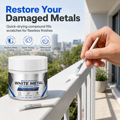 🔥 50% RABATT NU! 🛠️ Multifunktionell vit metalltouch-up-färg – återställer, skyddar & ger hållbar finish – perfekt för hushållsapparater och rostiga metallytor ✨