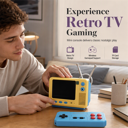 🎮Klassisk retro-handhållen spelkonsol i miniformat i bokhyllestil, modell GV300S – ny version med TF-kort – nostalgisk trådlös spelkonsol