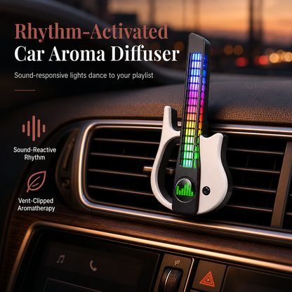 ✨ Nyhet 2026 – 50% RABATT NU! 🔆 Bilens luftventil aromadiffuser med ljudaktiverad gitarrrytmlampa – rytmisk ljusshow, jämn doftspridning & sofistikerad design – perfekt för bilen och hemmet 🎸🚗