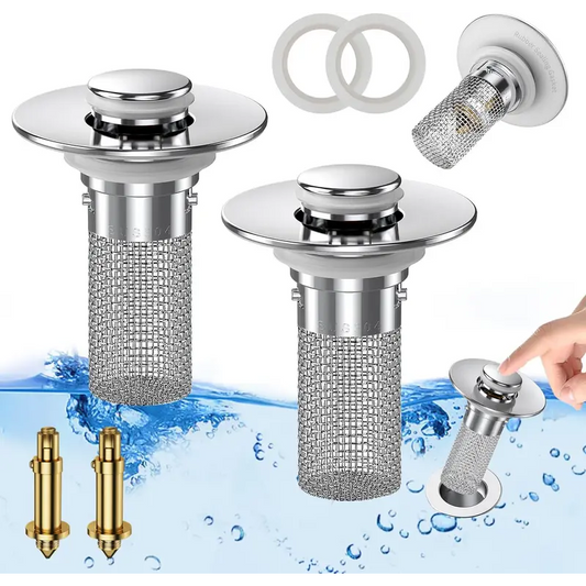 🛡️ 50% RABATT NU! Anti-Clog Universal Sink Stopper – 304 rostfritt stål, avtagbar pop-up-kärna & anti-igångsfilter – perfekt för handfat, badrum och kök 🚿