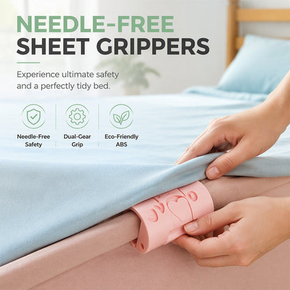🧷 50% RABATT NU! Nålfria lakanklämmor – håller lakanet slätt hela natten, utan nålar och utan krångel – perfekt för sovrummet, köket och kabelhantering ✨