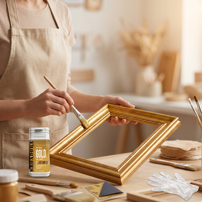 ✨ 50% RABATT NU! Högvidhäftande guldfärg för flera ytor – metallisk guldeffekt, vattenbaserad & flagningsbeständig – perfekt för möbler, hantverk och restaurering 🎨