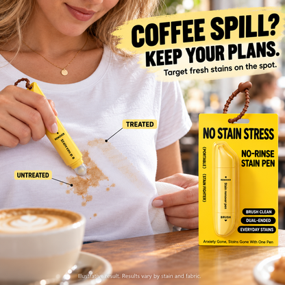 🖊️ 50% RABATT NU! Bärbar fläckborttagningspenna med dubbla huvuden – rollerball och silikonborste, punktrengöring & vattenfri – perfekt för resor, middagar och vardag ✨