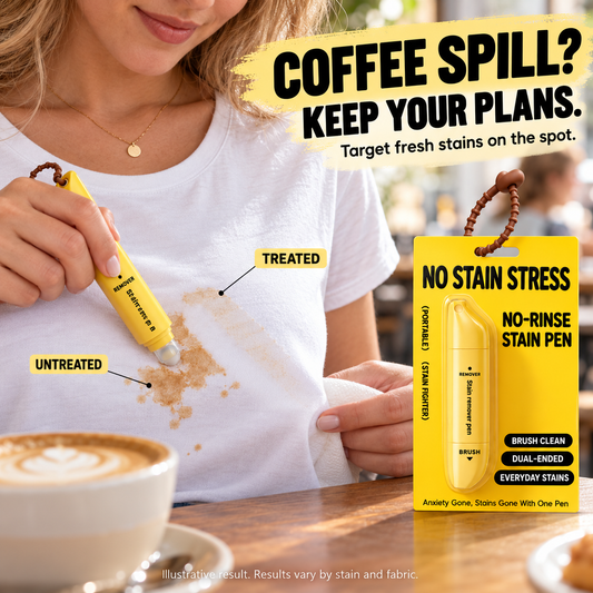 🖊️ 50% RABATT NU! Bärbar fläckborttagningspenna med dubbla huvuden – rollerball och silikonborste, punktrengöring & vattenfri – perfekt för resor, middagar och vardag ✨