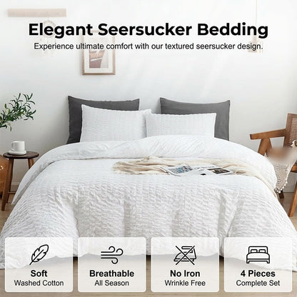 🛏️ 50% RABATT NU! 4-delat påslakanset i bäckebölja med 3D-struktur – luftig, mjuk & hudvänlig – perfekt för sval och skön sömn året runt ✨