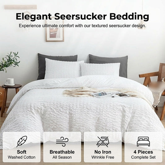 🛏️ 50% RABATT NU! 4-delat påslakanset i bäckebölja med 3D-struktur – luftig, mjuk & hudvänlig – perfekt för sval och skön sömn året runt ✨