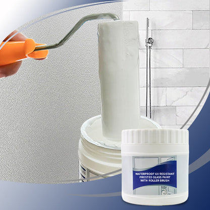 🔥50% RABATT NU! Vattentät UV-resistent frostad glasfärg med rollerborste – integritetsskydd, fukttålig & enkel att applicera – perfekt för fönster, badrum och kontor ✨