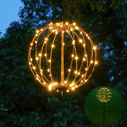 🔮 50% RABATT NU! Hängande LED-klotdekoration – elegant klotdesign, 360° ljus & hopfällbar – perfekt för uteplats, trädgård och fest ✨