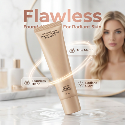 💄 50% RABATT NU! Flytande foundation med perfekt nyansmatchning – lätt, andningsbar täckning med hyaluronsyra, niacinamid, E-vitamin och SPF 15 ✨
