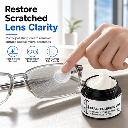 👓 50 % RABATT NU! ✨ Multifunktionell polerkräm för repade glasögonlinser – aktiv polerpasta för fina repor och klarare synfält ✨