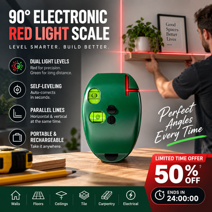 📐 50% RABATT NU! Infrarött laserpass med 90° rät vinkel – exakt horisontell & vertikal linje, tydlig stråle & kompakt design – perfekt för montering, målning och kakelsättning ✨